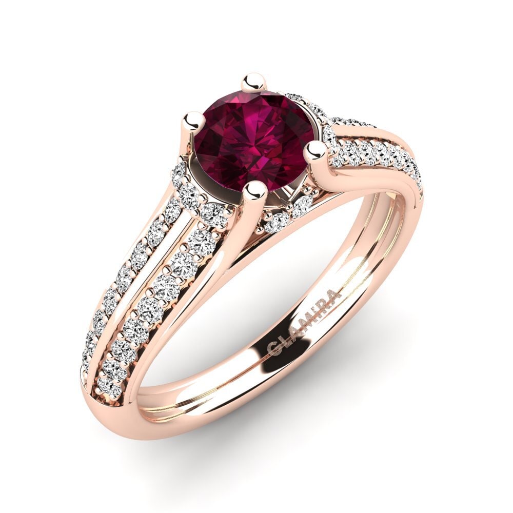 Đá Rhodolite Nhẫn đính hôn Eleta