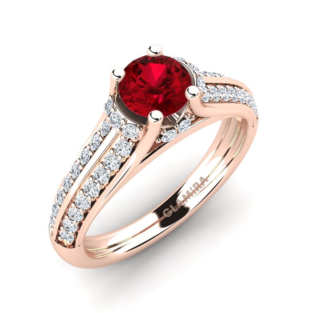 Red Zirconia Engagement Ring Eleta