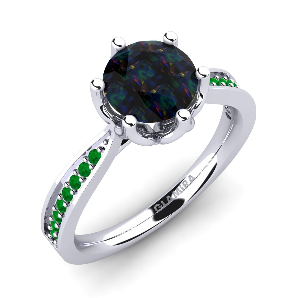 Black Opal Engagement Ring Hiya