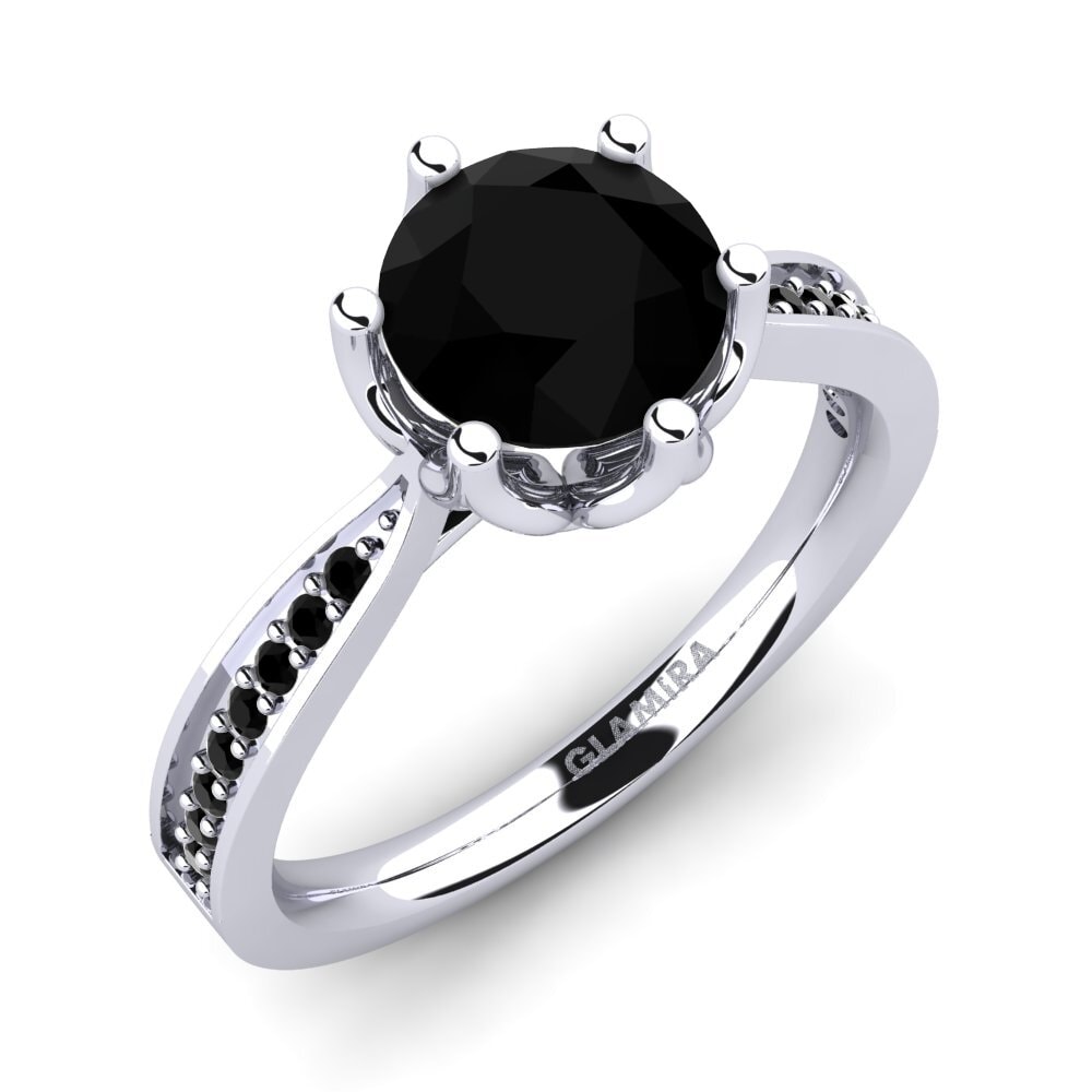 Black Diamond Engagement Ring Hiya