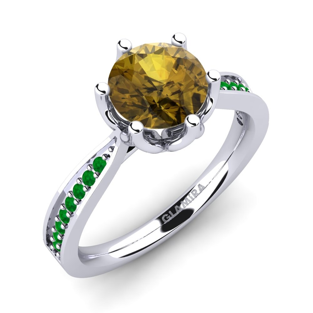 Brown Zircon Engagement Ring Hiya