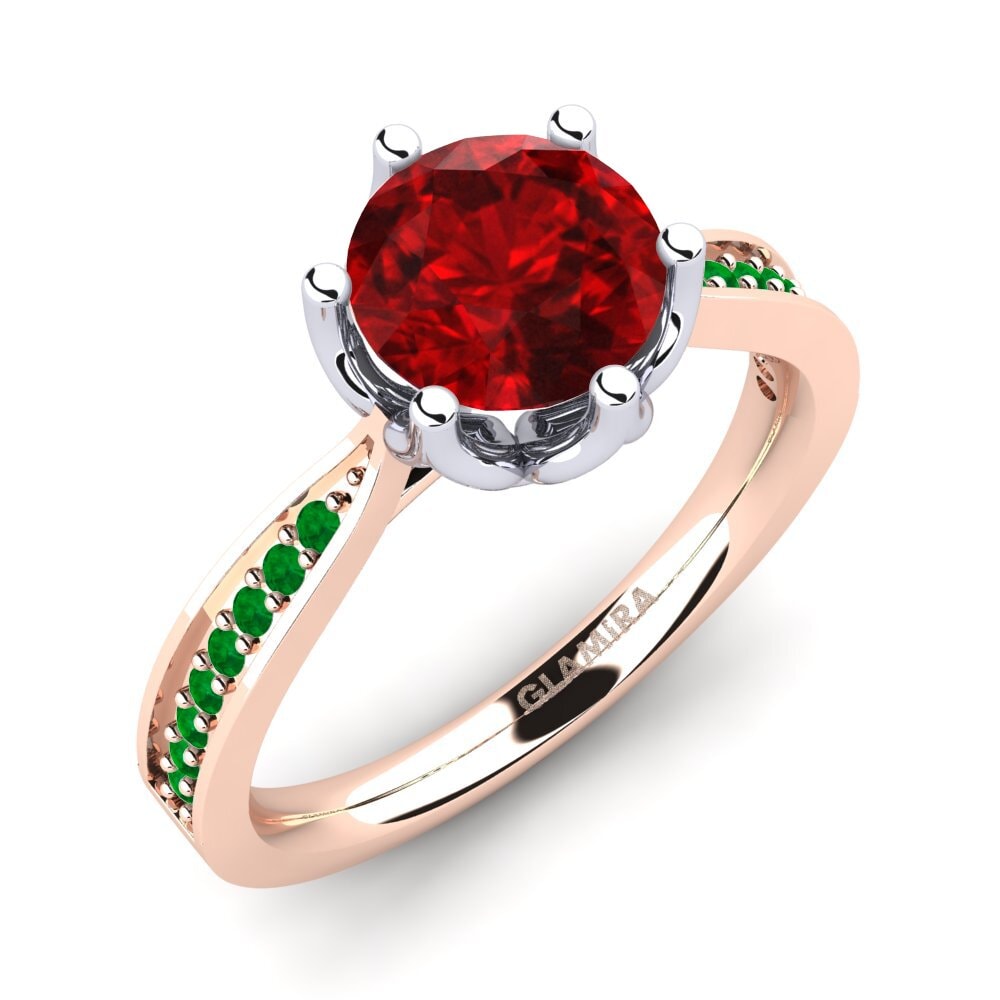 18K Rose & White Gold Engagement Ring Hiya