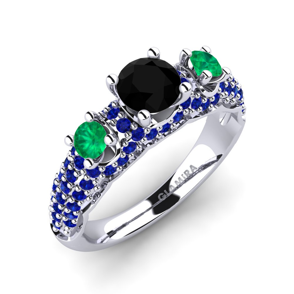 Black Sapphire Engagement Ring Lilava