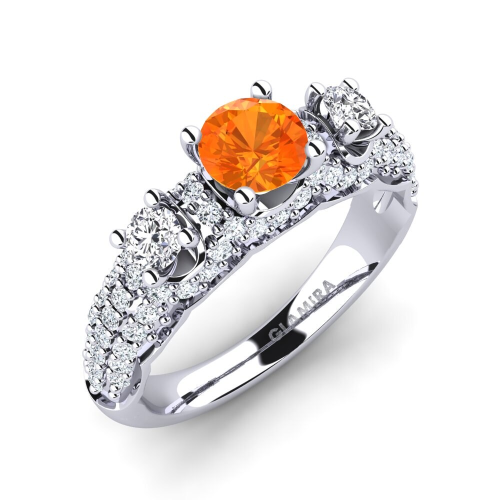 Orange Sapphire Engagement Ring Lilava