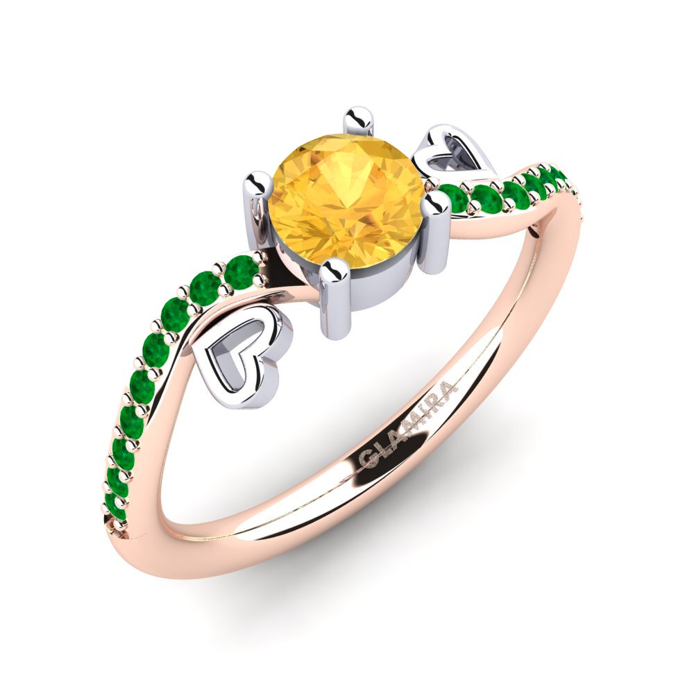 14K Rood & Wit Goud Citrien Verlovingsring Mabule