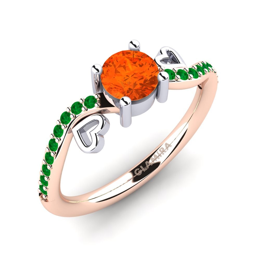 18K Rose & White Gold Fire-Opal Engagement Ring Mabule