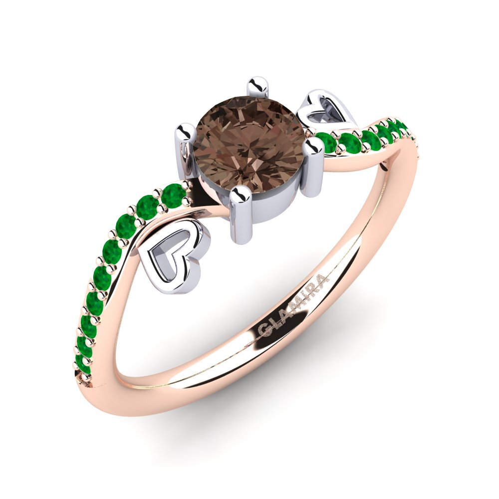 14K Rood & Wit Goud Rook Kwarts Verlovingsring Mabule