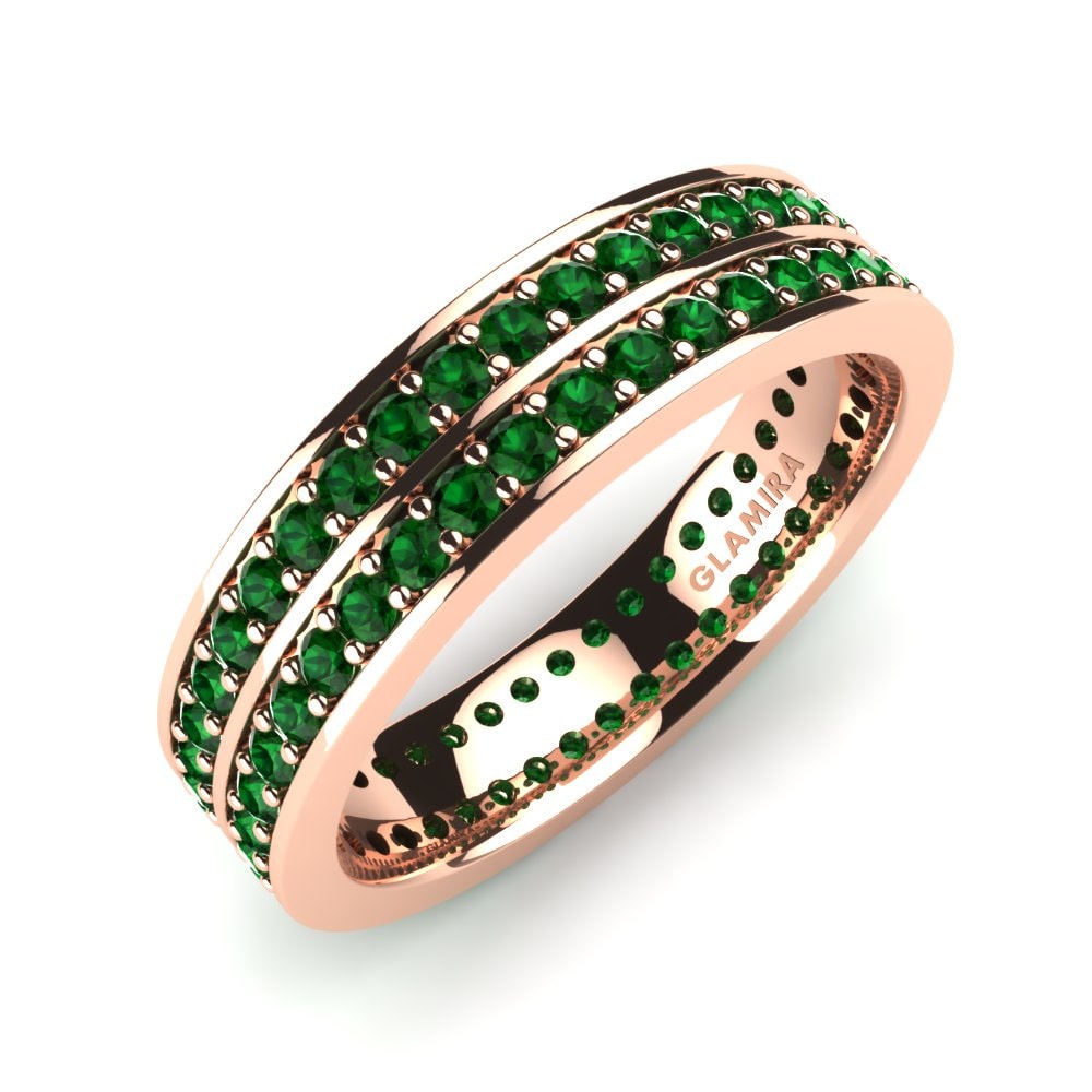 Or rose 14k Zircone Vert Bague Wendy