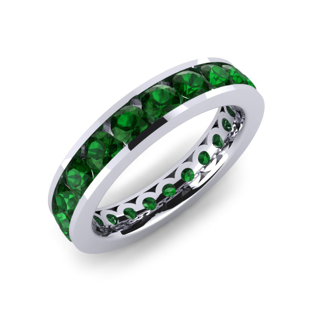 Eternity Emerald 950 Platinum Ring Karen