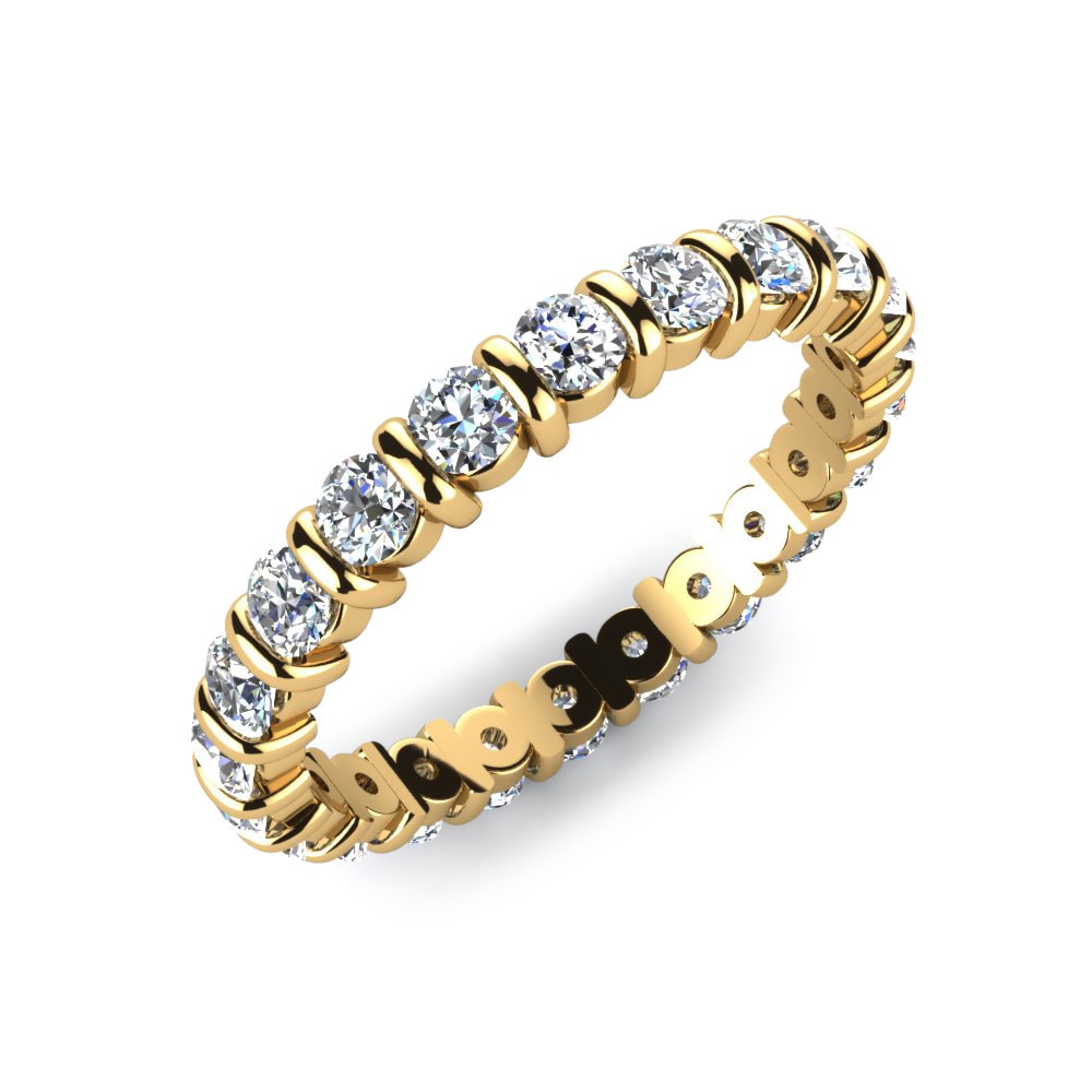 Or Jaune 14k Diamant De Synthèse Bague Rachel