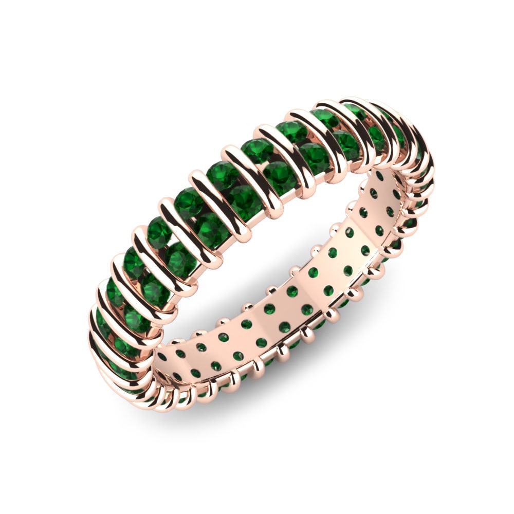 Or rose 14k Zircone Vert Bague Rita