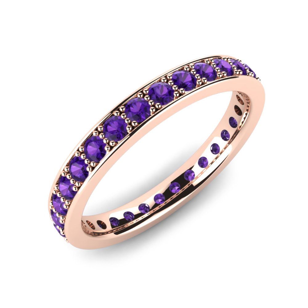 Eternity Amethyst 14k Rose Gold Ring Kendra