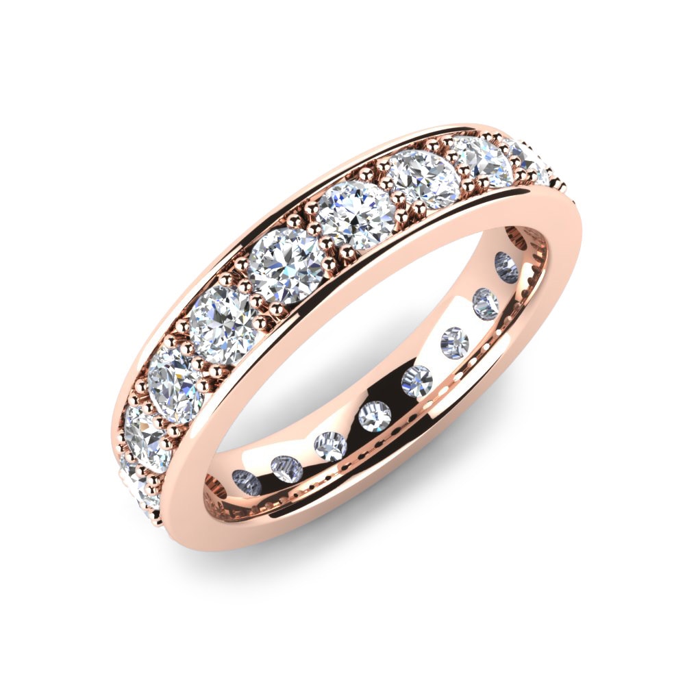 Eternity Swarovski Crystal 14k Rose Gold Ring Mandy