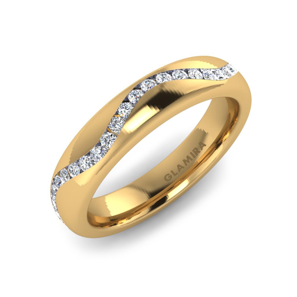 Or Jaune 14k Diamant De Synthèse Bague Trisha