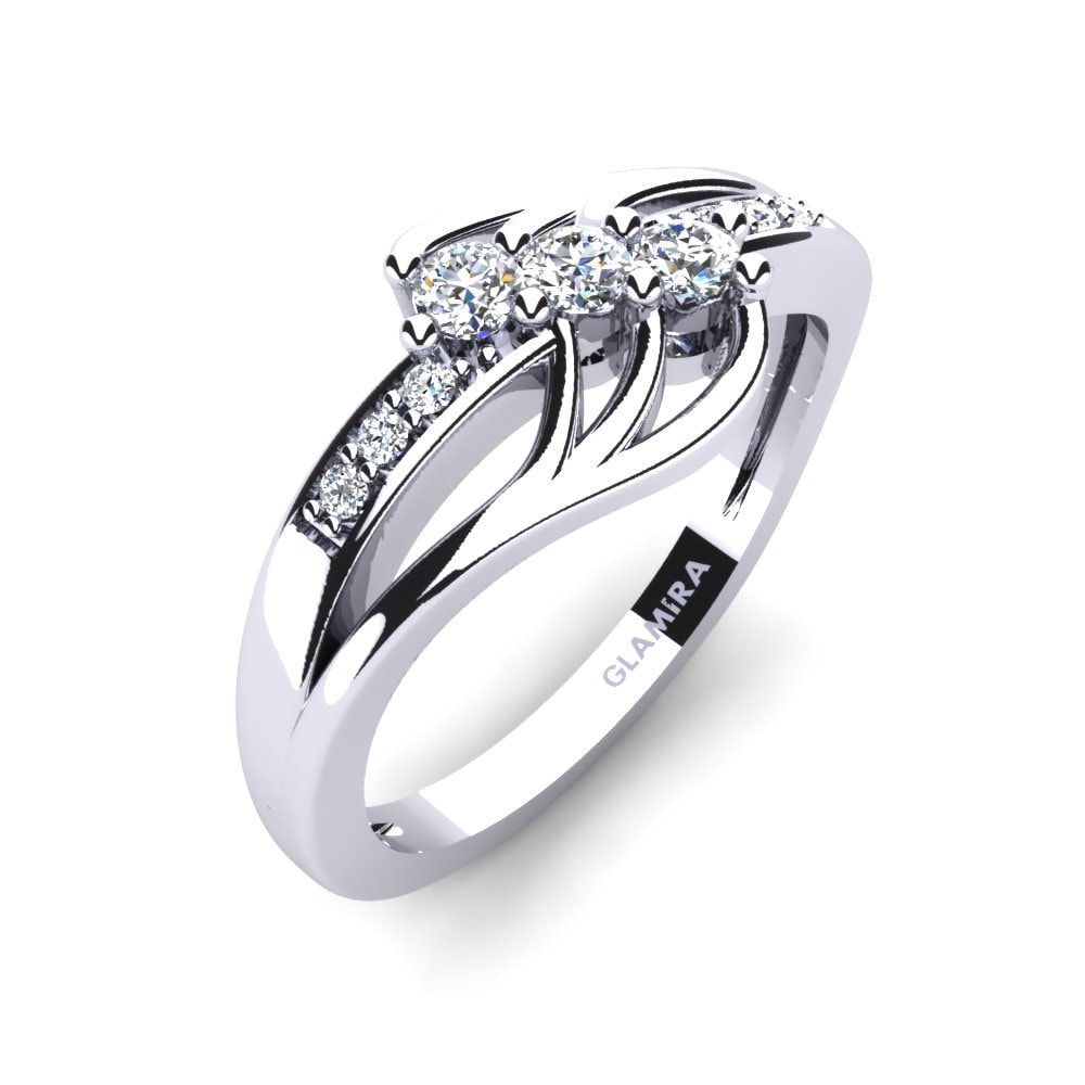 3 & 5 Stones Engagement Rings GLAMIRA Antoinette 585 White Gold Diamond
