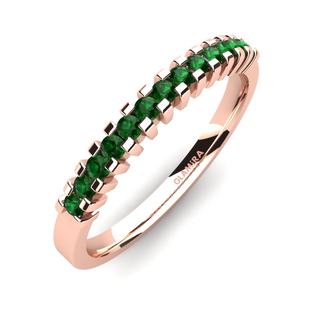 Or rose 14k Zircone Vert Bague Edrie