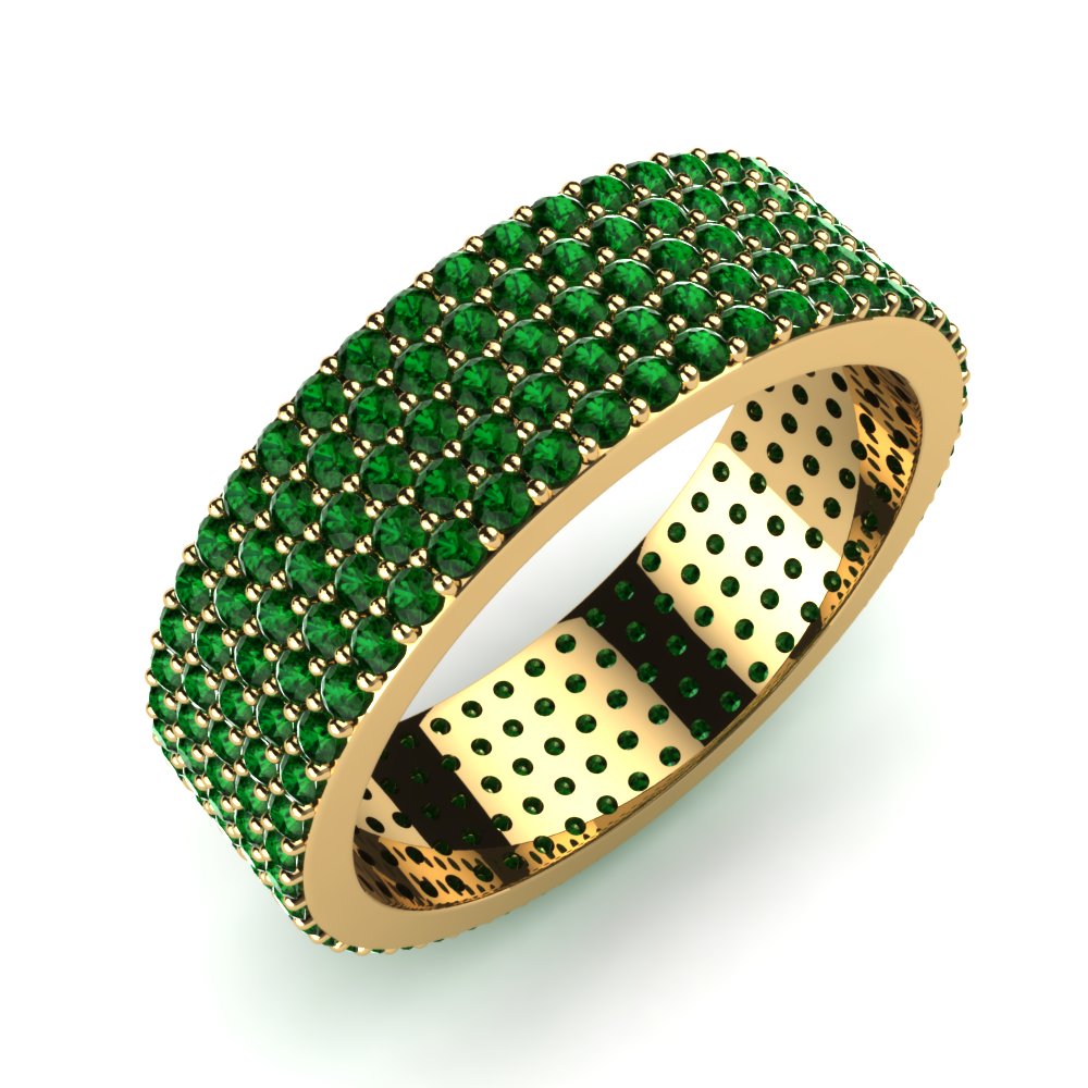 Or Jaune 14k Zircone Vert Bague Sofi