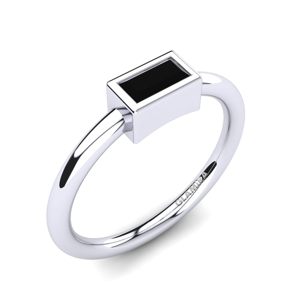 950 Palladium Black Sapphire Knuckle Ring Abeil