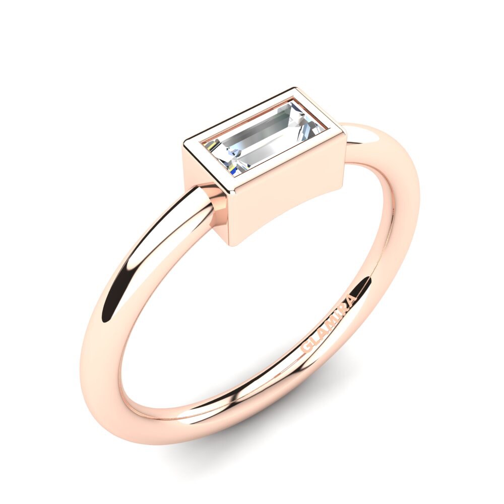 14ct Rose Gold Zirconia Knuckle Ring Abeil