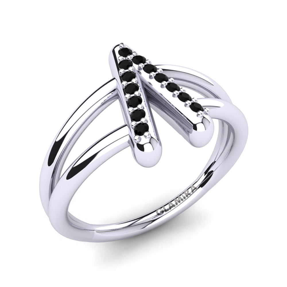 950 Palladium Black Diamond Knuckle Ring Accalia