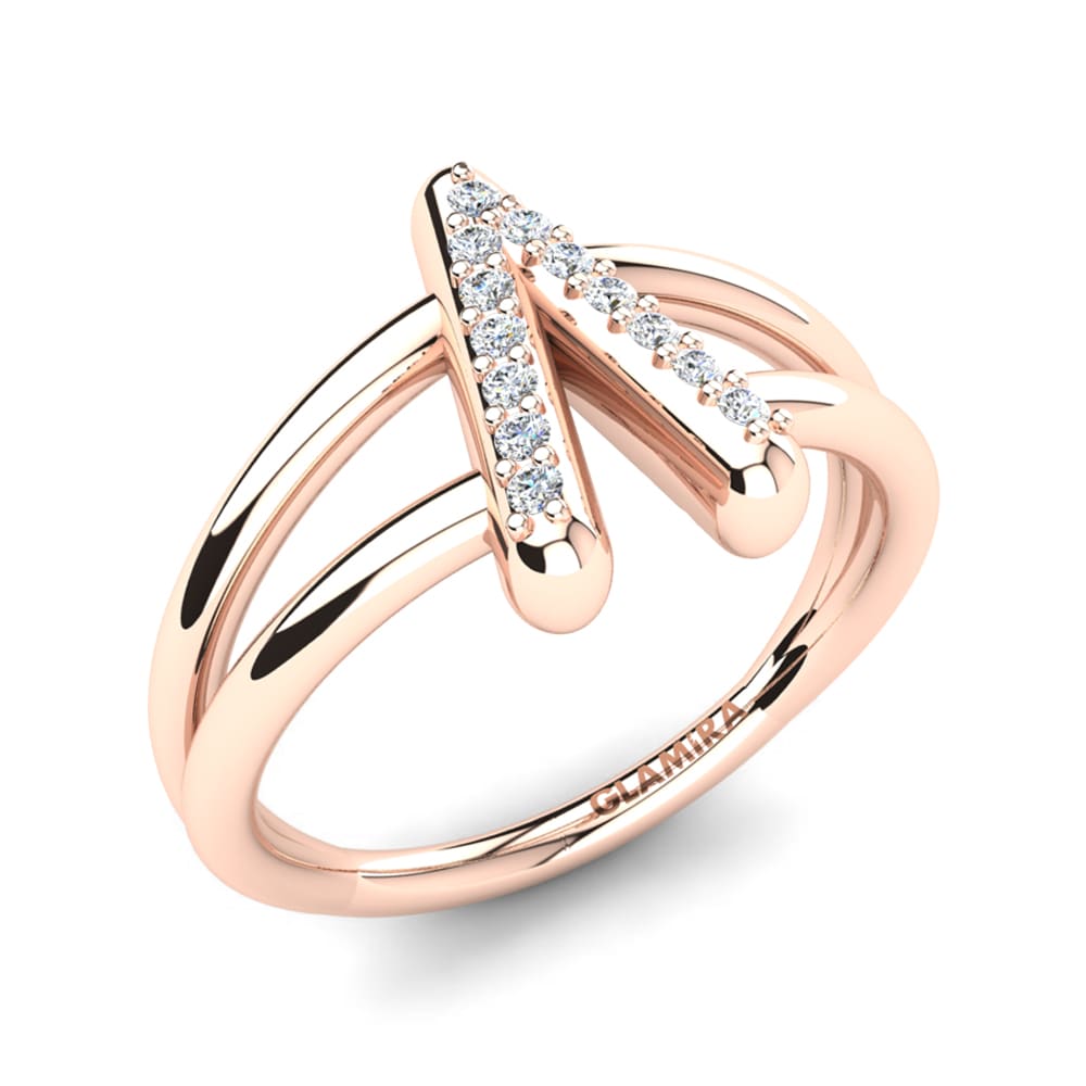 14ct Rose Gold Zirconia Knuckle Ring Accalia