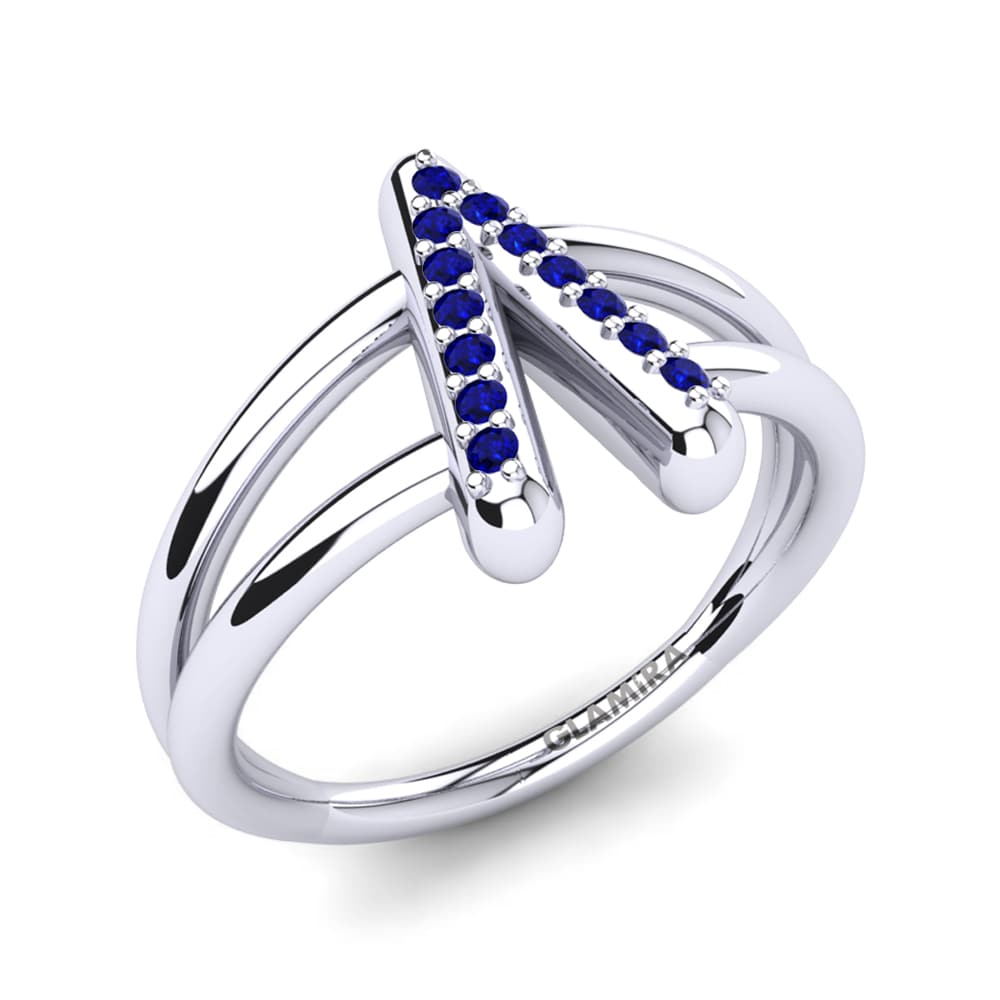 950 Palladium Sapphire Knuckle Ring Accalia