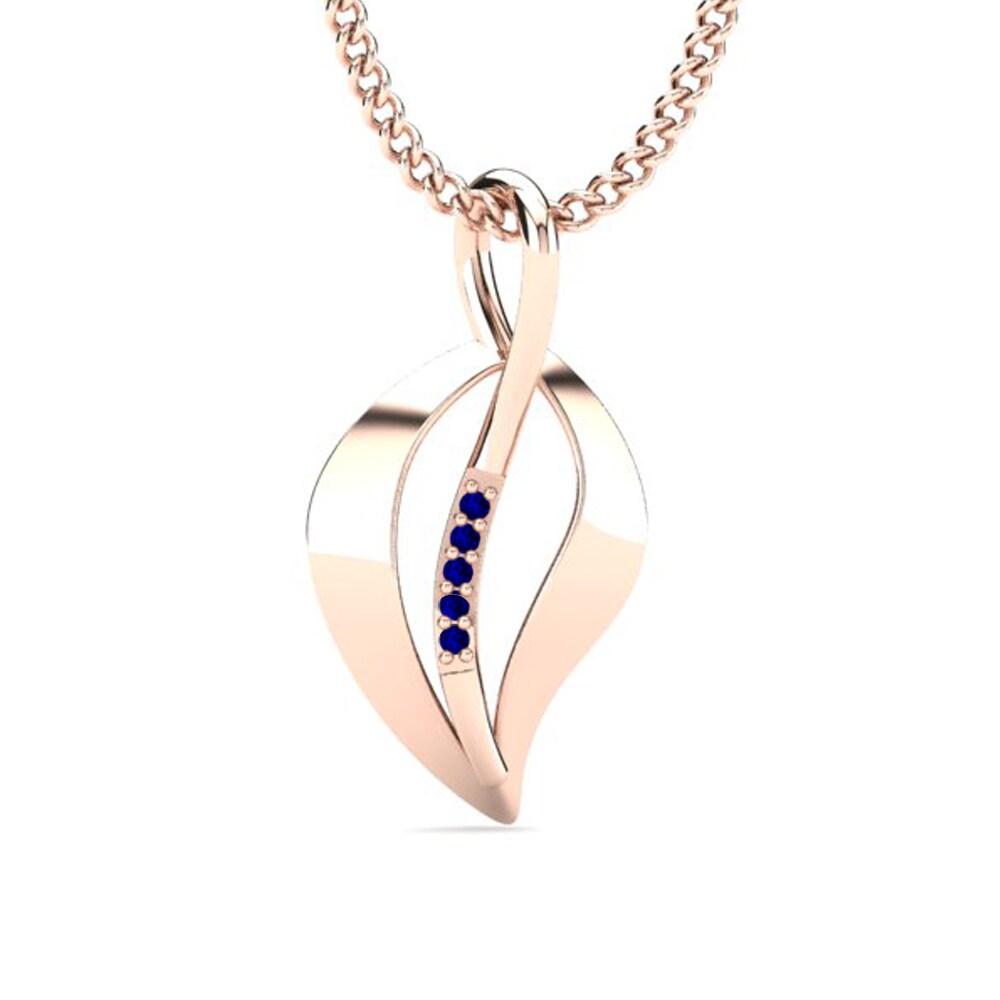 Vàng Hồng 9K Đá Zirconia Xanh Lam Mặt dây chuyền nữ Aceline