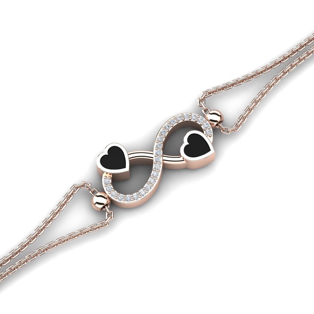 18k Oro Rosa Diamante cultivado en laboratorio Pulsera de Mujer Fernereso