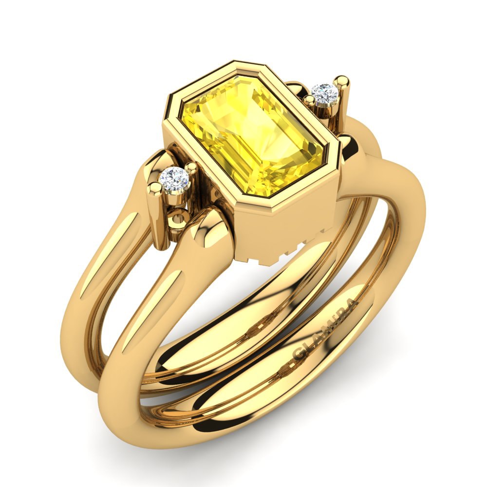 14k Yellow Gold Yellow Sapphire Ring Adanya