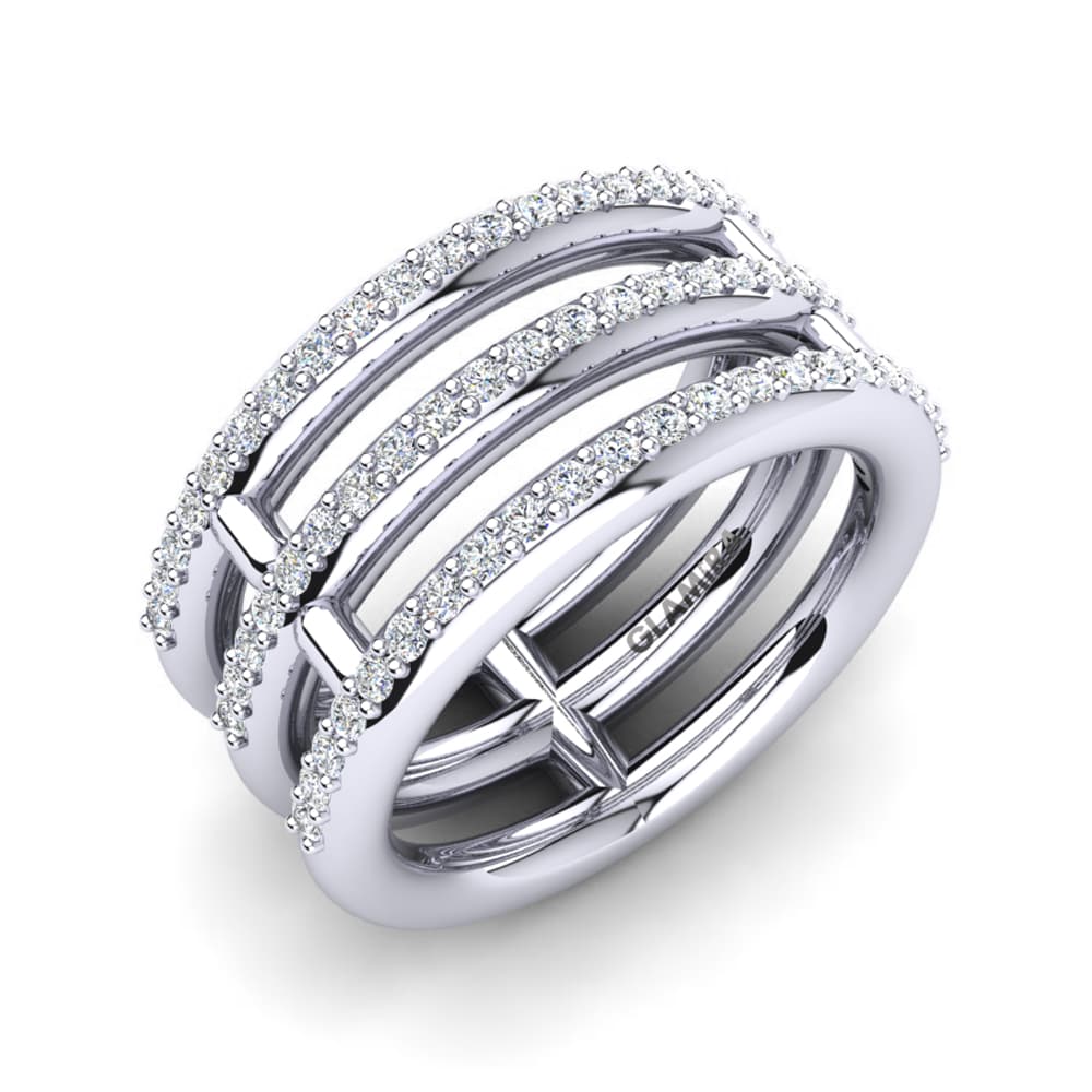 950 Palladium White sapphire Knuckle Ring Adelpha