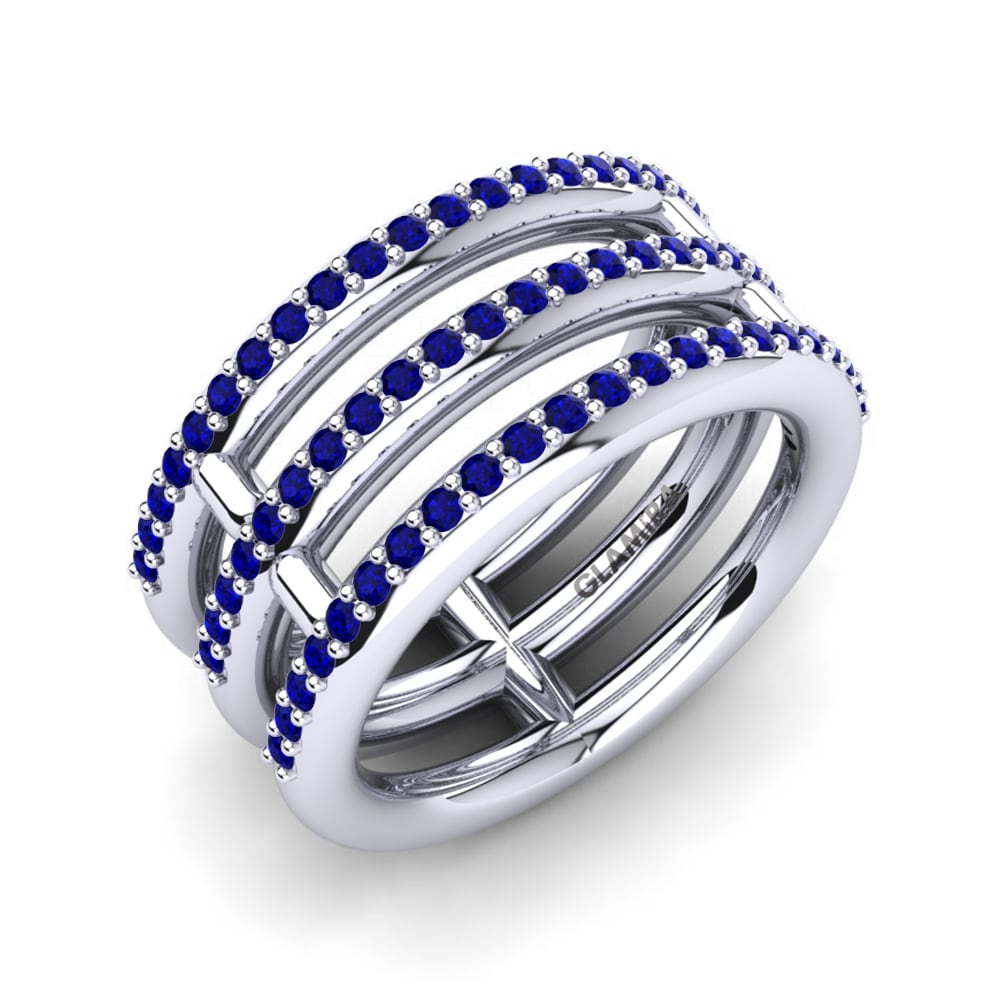 950 Palladium Sapphire Knuckle Ring Adelpha