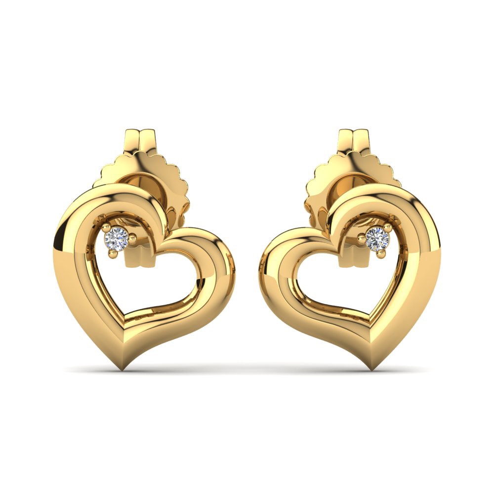 Studs Earrings Aesclin 585 Yellow Gold Diamond