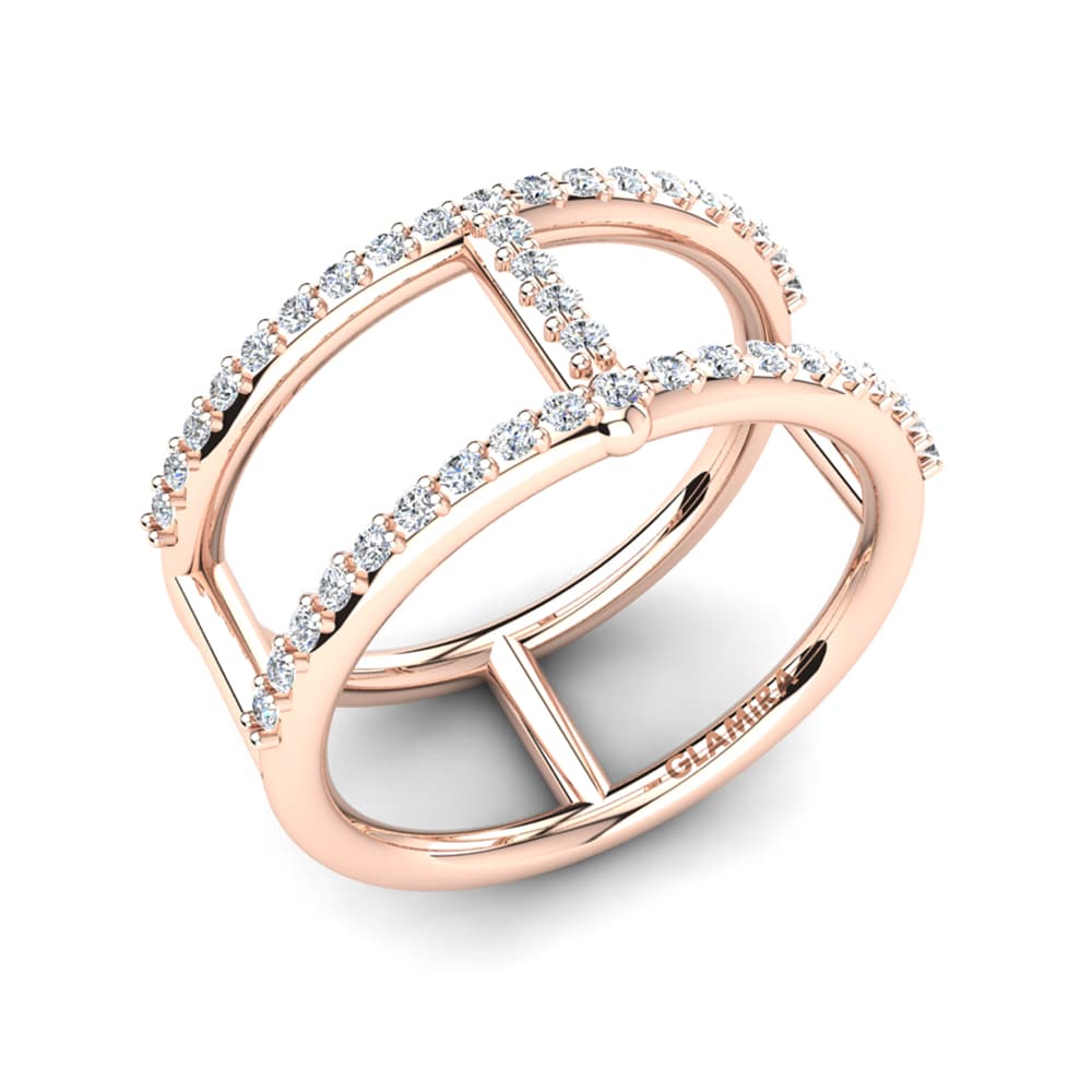 14k Oro Rosa Diamante cultivado en laboratorio Anillo Aethra