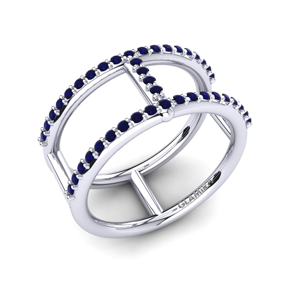 950 Palladium Sapphire Knuckle Ring Aethra