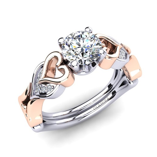 Ring Ahivia 585 White & Rose Gold & Diamond
