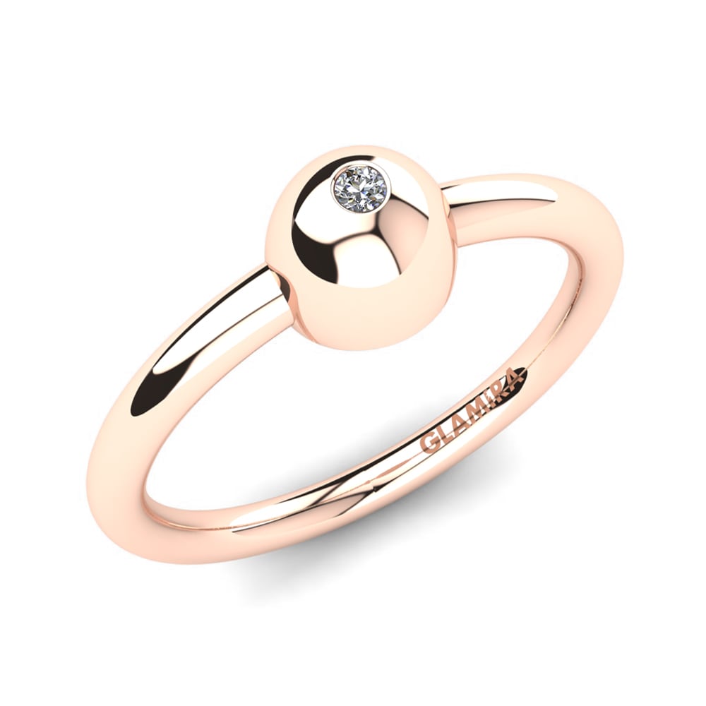 14k Oro Rosa Diamante cultivado en laboratorio Anillo Alannis