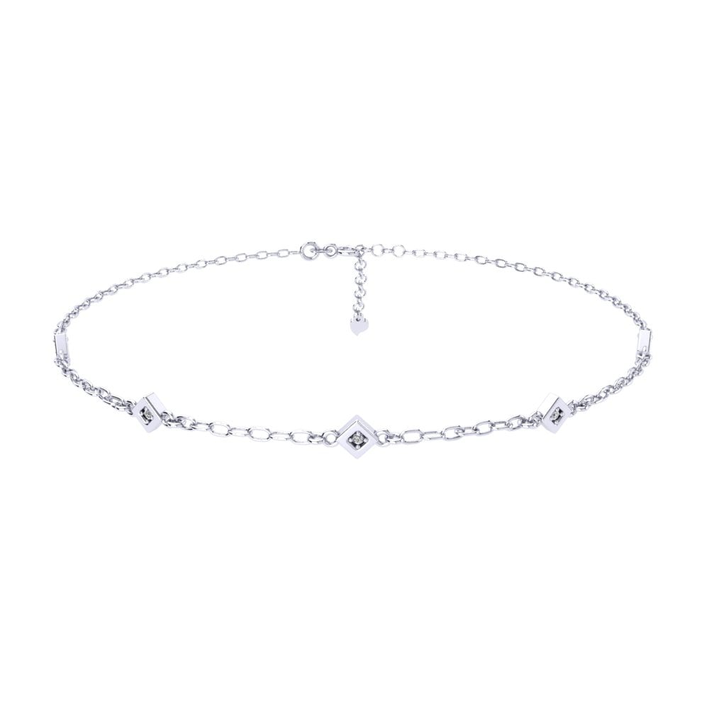 Diamant-saffier Dames Enkelbandje Almadelia