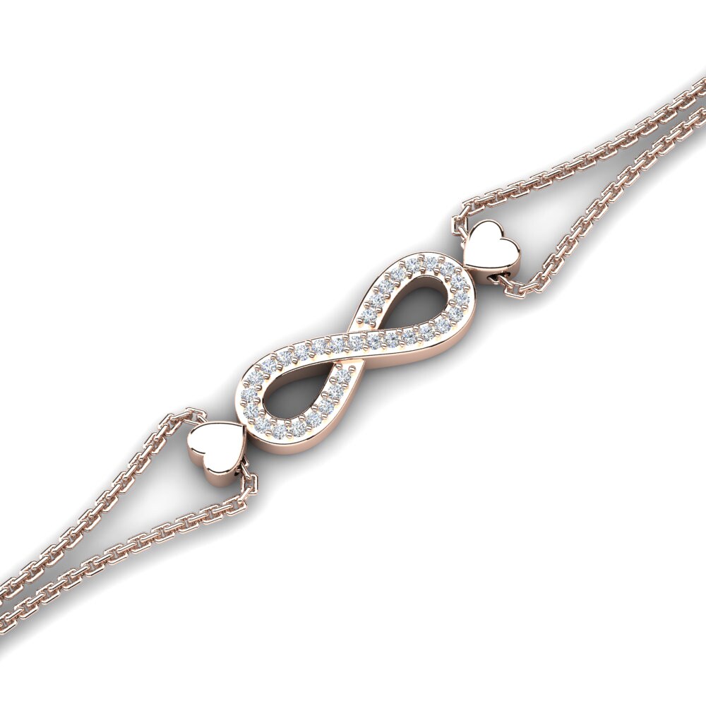 18k Oro Rosa Diamante cultivado en laboratorio Pulsera de Mujer Almeria