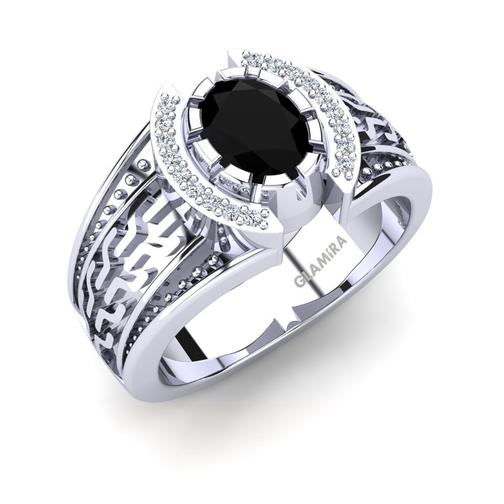 950 Palladium Black Onyx Men's Ring Alonzito