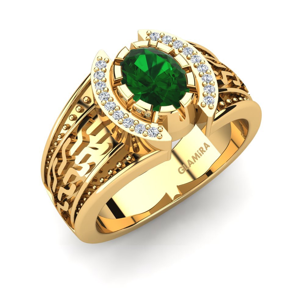 Nhẫn nam Alonzito Đá Emerald (Đá nhân tạo)