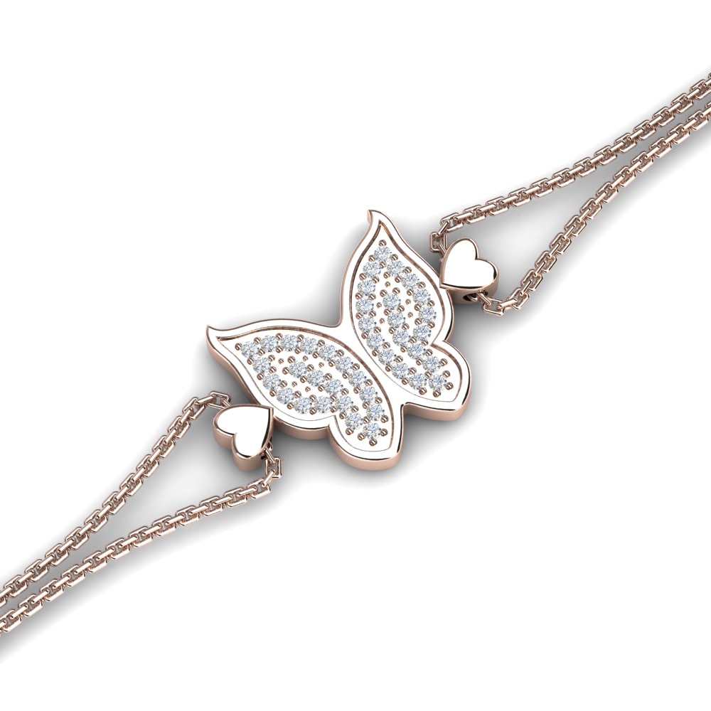 18k Oro Rosa Diamante cultivado en laboratorio Pulsera de Mujer Aulatto