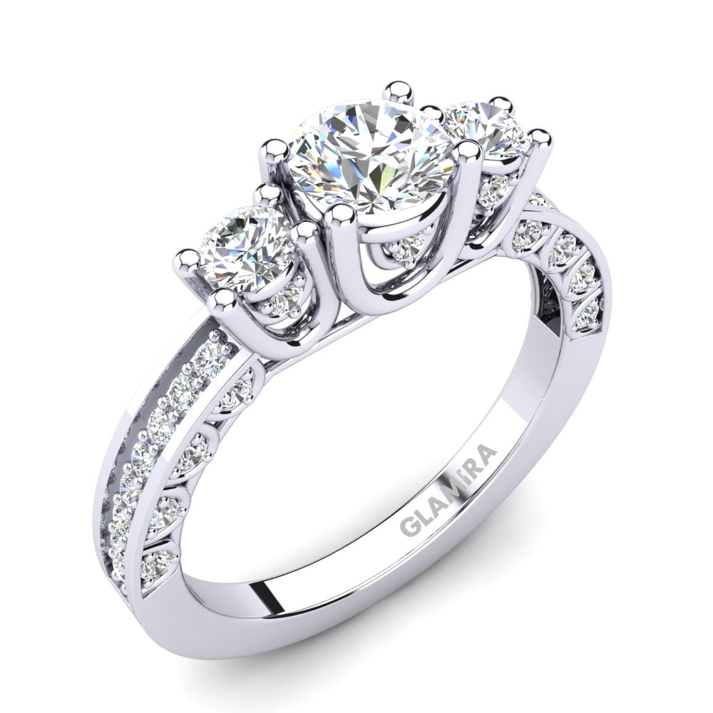 3 & 5 Stones Engagement Rings GLAMIRA Alsatia 585 White Gold Diamond