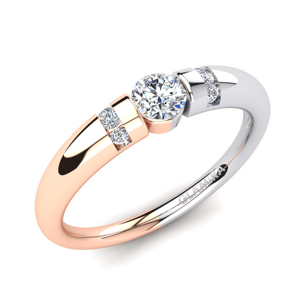 14k Rose & White Gold Engagement Ring Amadora