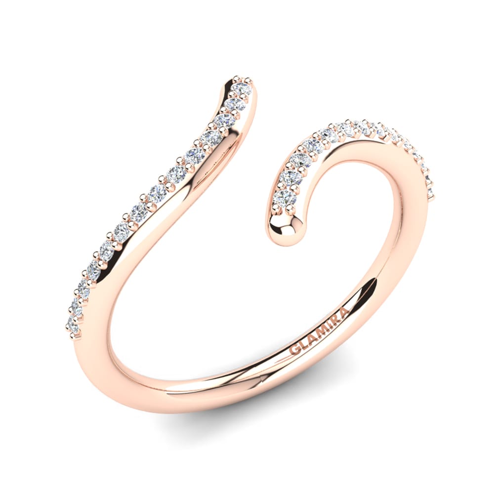 14k Oro Rosa Diamante cultivado en laboratorio Anillo Amarens