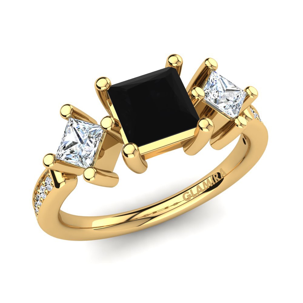 18k Oro Amarillo Anillo de compromiso Amary