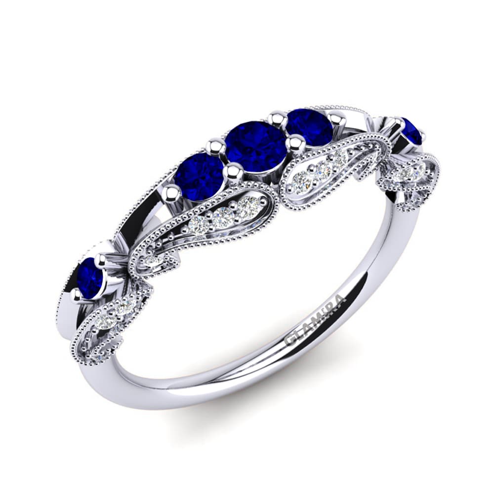 Swarovski tamsiai mėlynas kristalai Sužadėtuvių žiedas Ambrogia