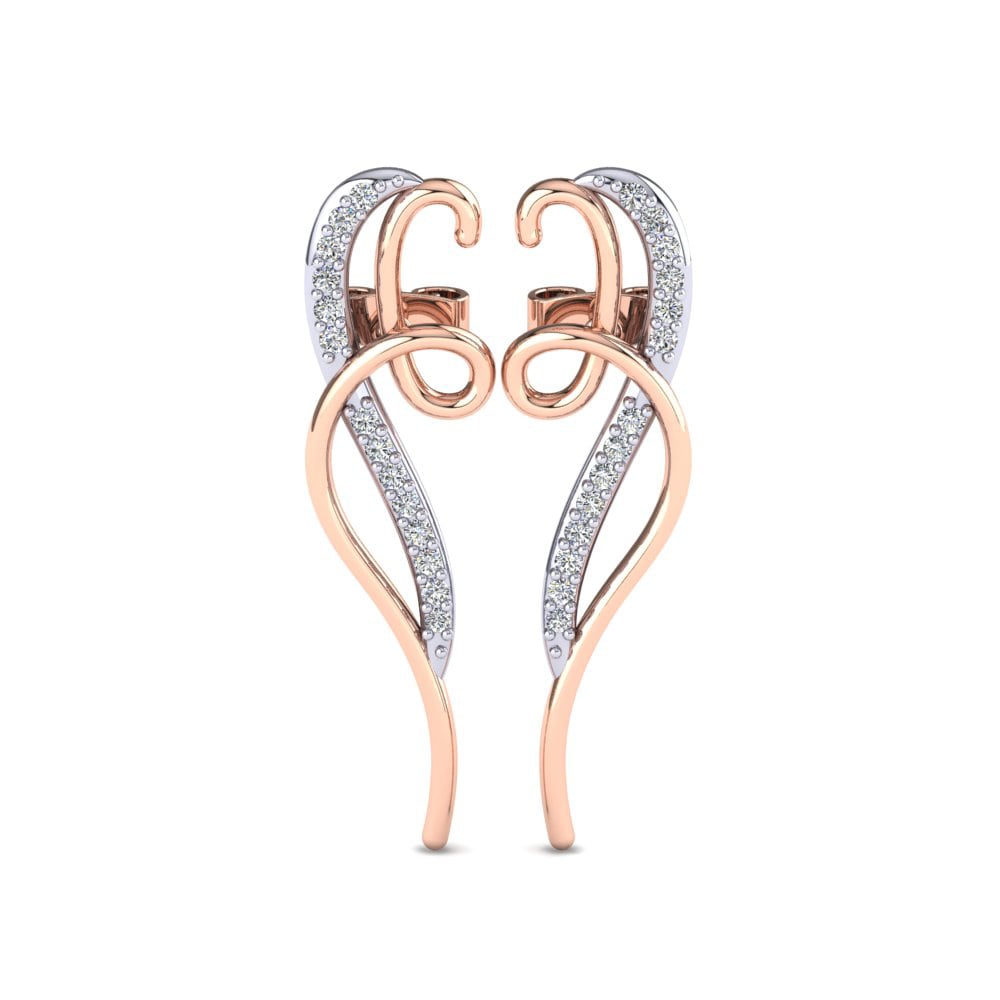 9k White & Rose Gold Women's Earring Amiran