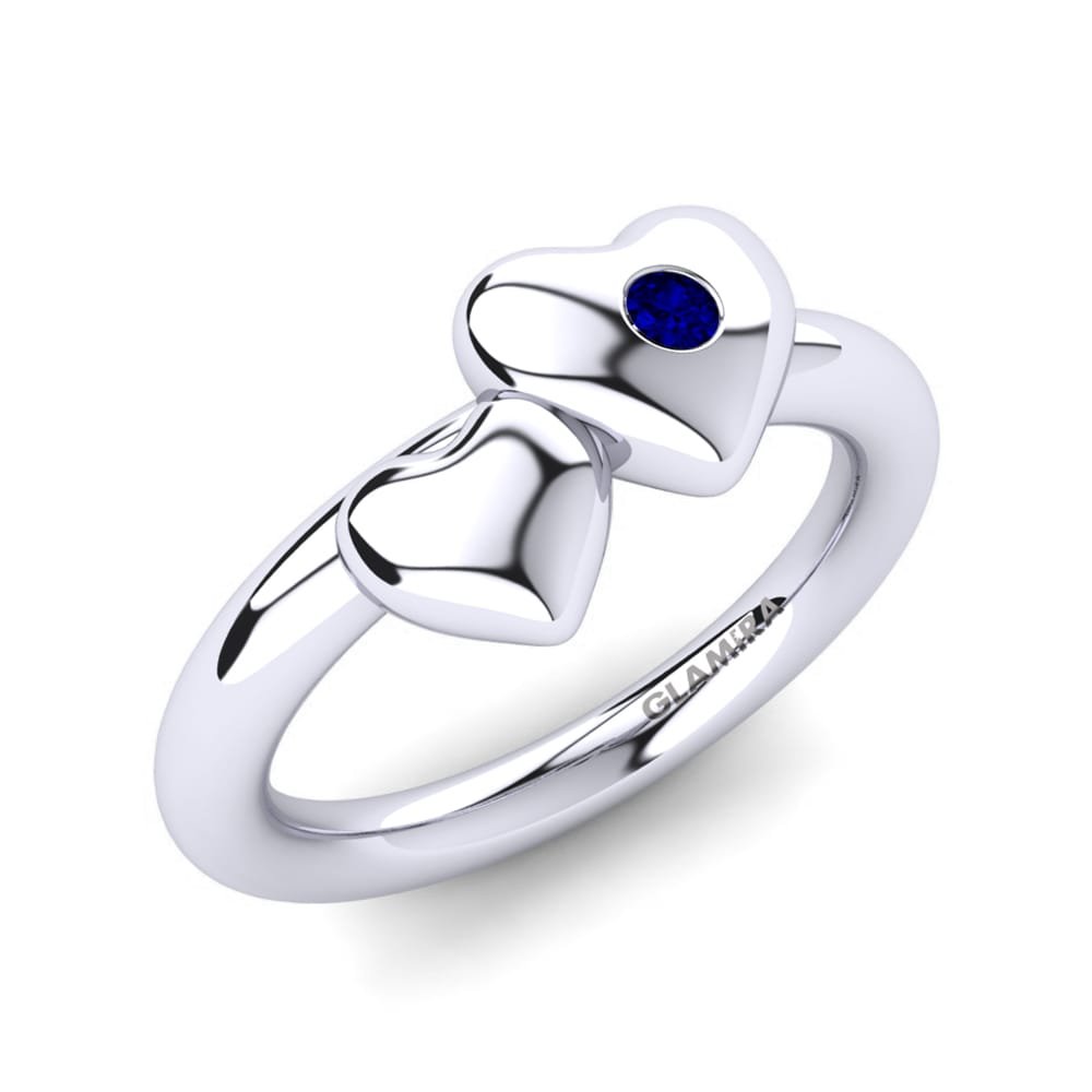 950 Palladium Sapphire Knuckle Ring Anthia