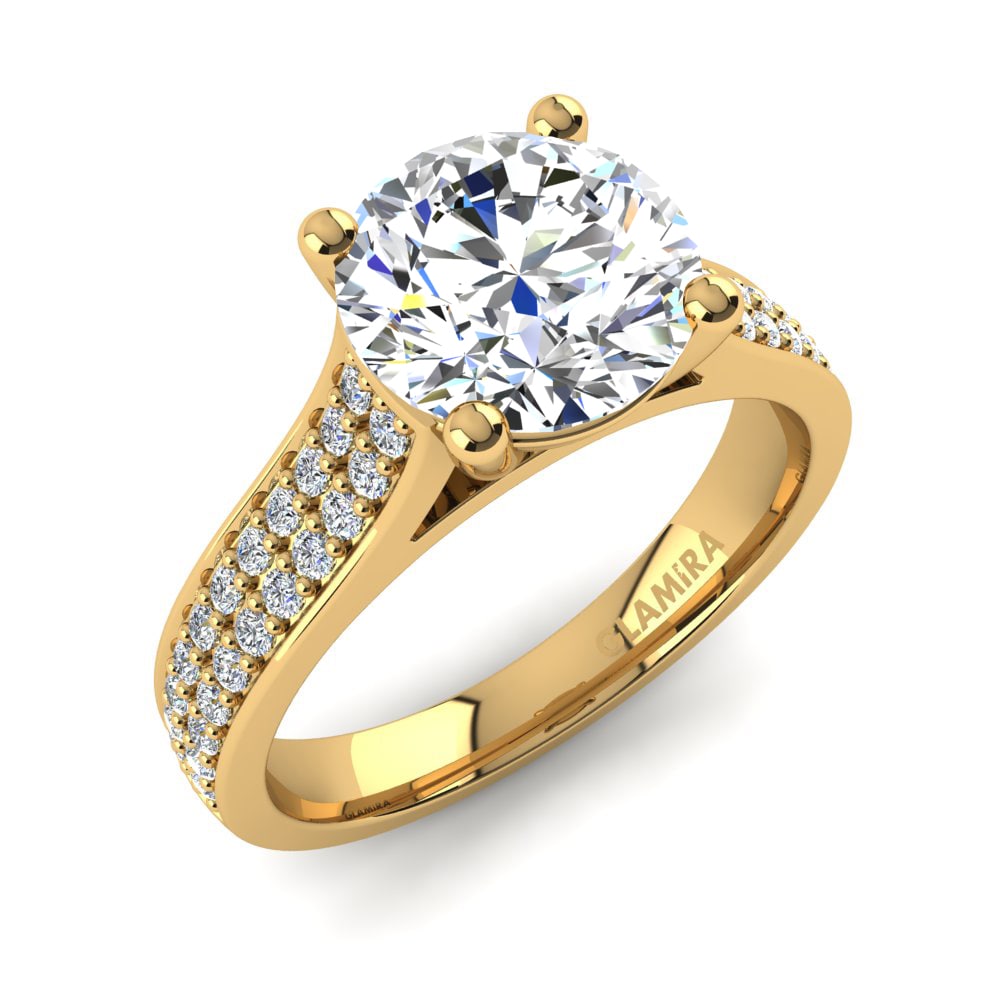 Gelbgold 585 Rund Verlobungsringe Arella 2.0 crt