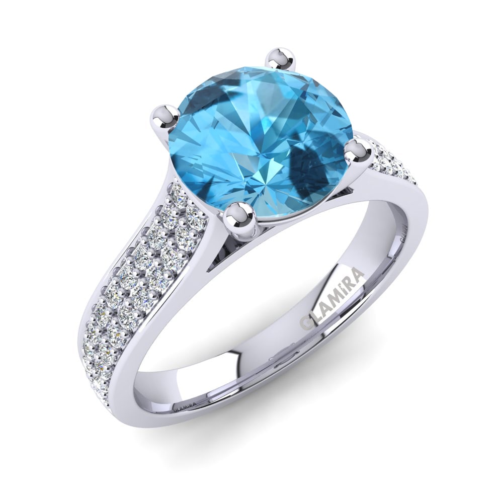 Blue Topaz Engagement Ring Arella 2.0 crt